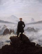 Caspar David Friedrich Wanderer watching a sea of fog (mk09) china oil painting reproduction